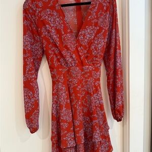 Floral Red Dress